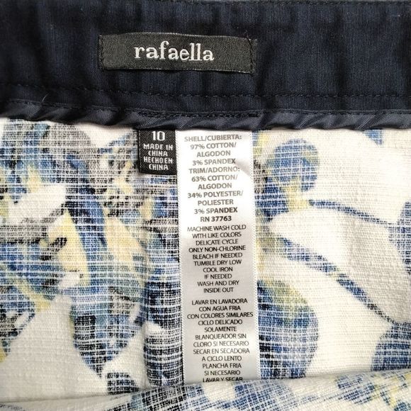 Rafaella Skirt Bright Blue Floral Cotton Spandex Pencil Sz 10 Coquette Office - Picture 7 of 8